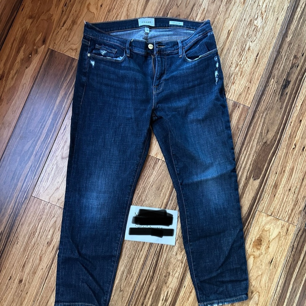 Frame le garçon straight leg button